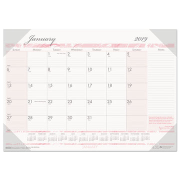 House of Doolittle™ Recycled Monthly Desk Pad Calendar, Breast Cancer Awareness Artwork, 22 X 17, Black Binding-corners,12-month (jan-dec): 2022 freeshipping - TVN Wholesale
